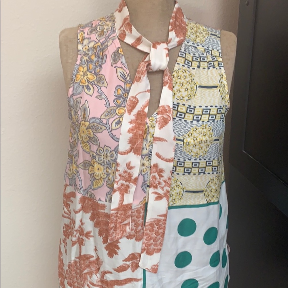 Anthropologie Tie Front Pull Over Top